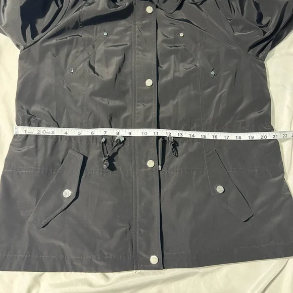 Charter Club Anorak Jacket Large Petite Water-Resistant Hooded Drawstring Waist - Picture 12 of 14
